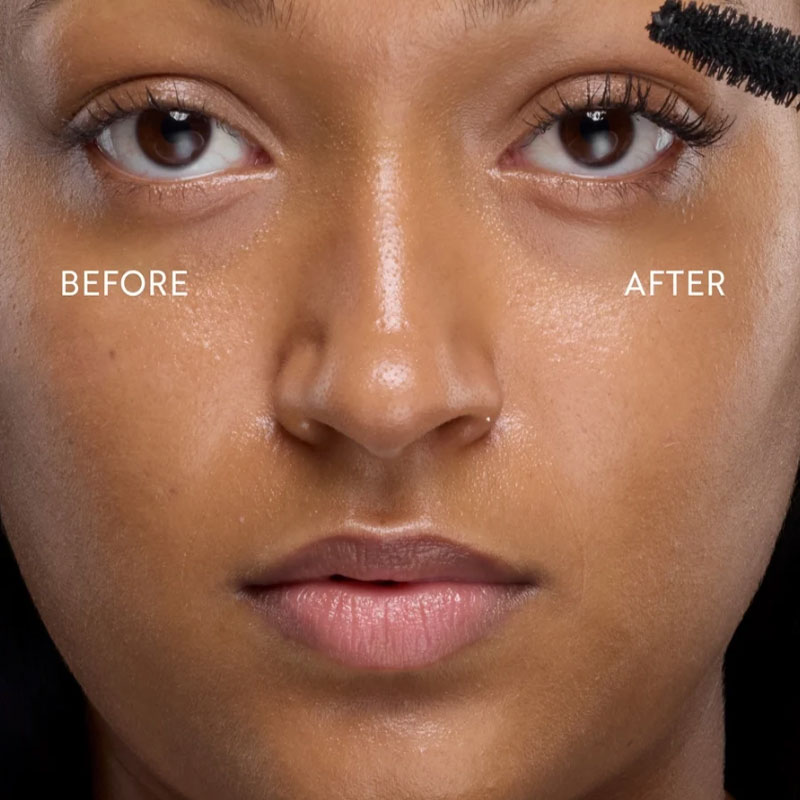 قبل و بعد استفاده از ریمل ایزادورا مشکی با بافت کرمی و رنگ غلیظ