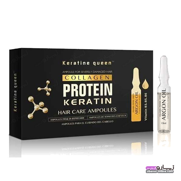 s10230 ویال ضدریزش و تقویت کننده مو KERATINE QUEEN کوئین مدل PROTEIN KERATIN