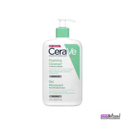 فوم شستشو صورت سراوی چرب مدل foaming cleanser