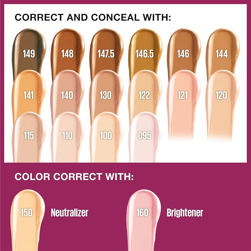 رنگ های کانسیلر میبلین