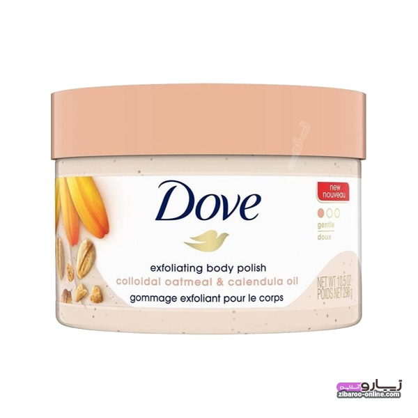 DOVE EXFOLIATING BODY POLISH SCRUB - COLLOIDAL OATMEAL & CELENDULA OIL