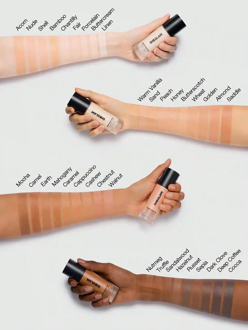 پرفروش‌ترین رنگ‌های کرم پودر شیگلم Complexion Pro مناسب تناژهای پوست ایرانی از روشن تا گندمی