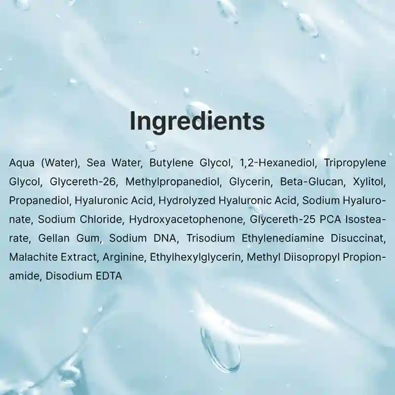 جدول کامل ترکیبات میست ژله ای آبرسان دکتر آلتیا Aqua Marine Jelly Mist