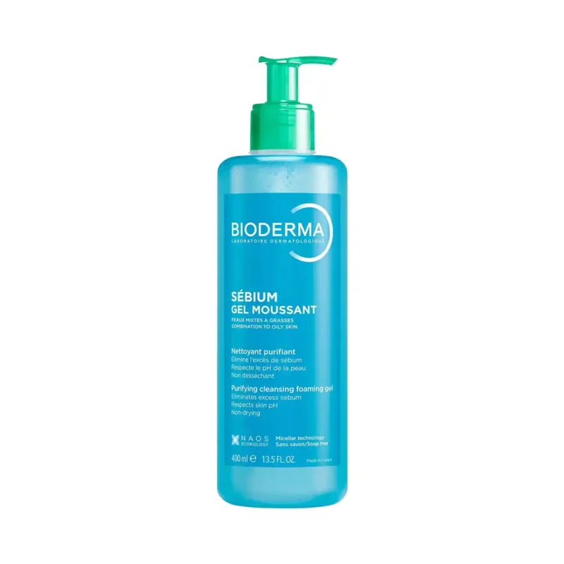 ژل شستشو صورت بایودرما پوست چرب bioderma sebium gel moussant با بارکد 3701129714710