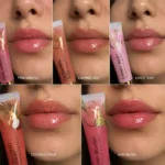 تست بر روی لب و رنگ بندی لیپ گلاس ویکتوریا سکرت