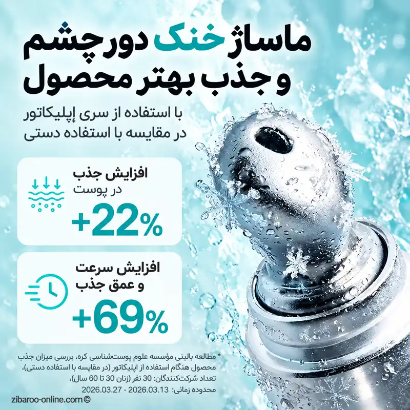 اپلیکاتور فلزی کرم دور چشم کافئین آنوا برای ماساژ ملایم اطراف چشم