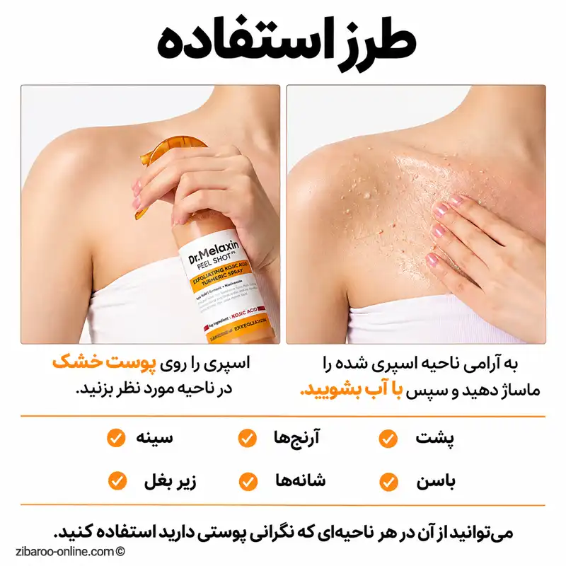 آموزش استفاده از اسپری پیل شات دکتر ملاکسین؛ تکان دادن، اسپری، ماساژ و آبکشی